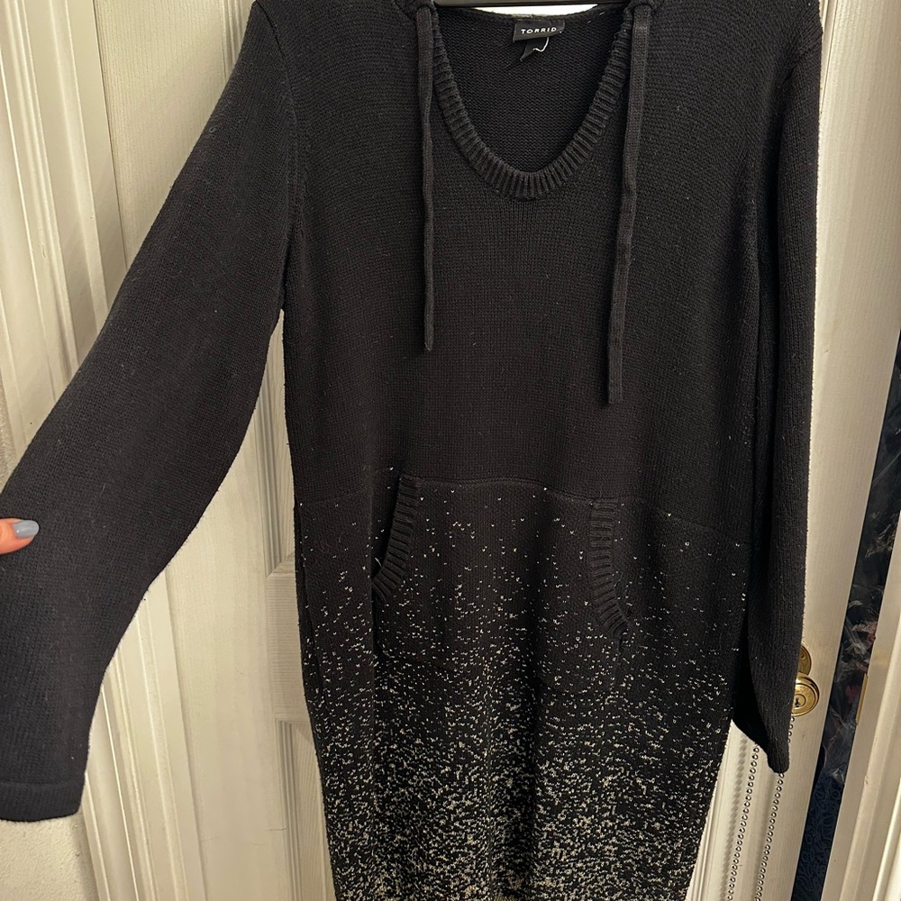 Black and Gold Sweater Dress